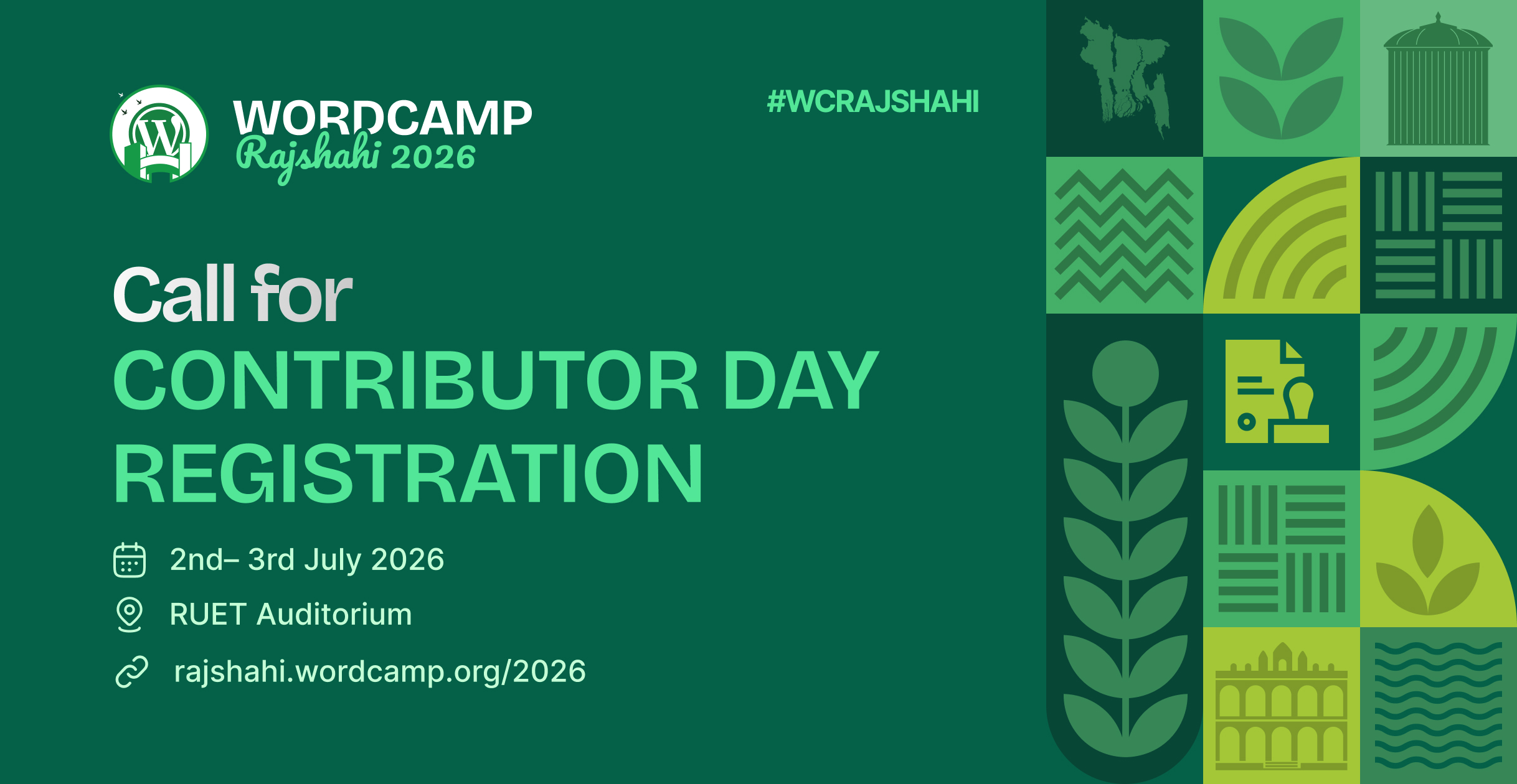 Contributor Day Registration is Now Open for WordCamp Rajshahi 2026