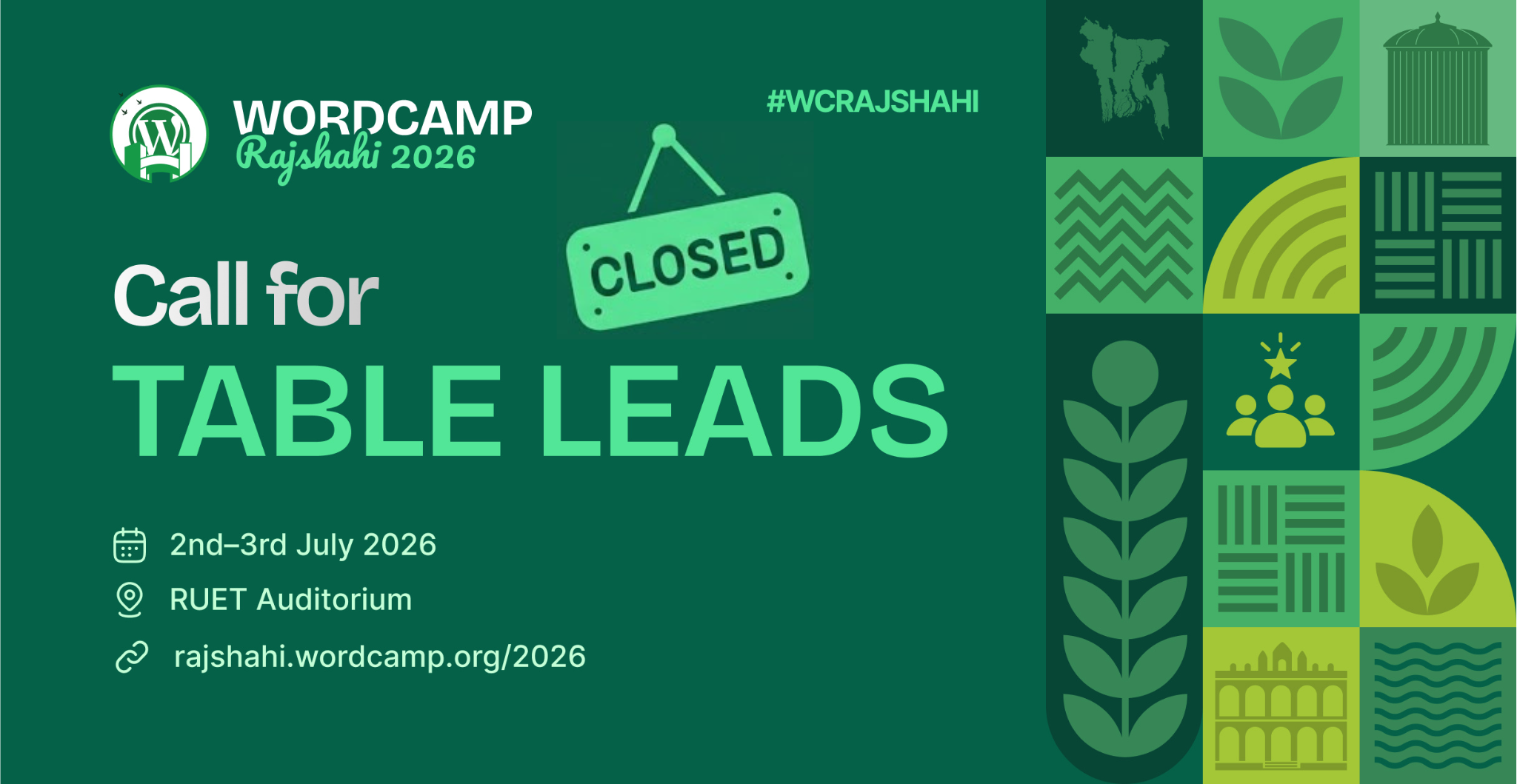 Call for Table Leads_ Closed