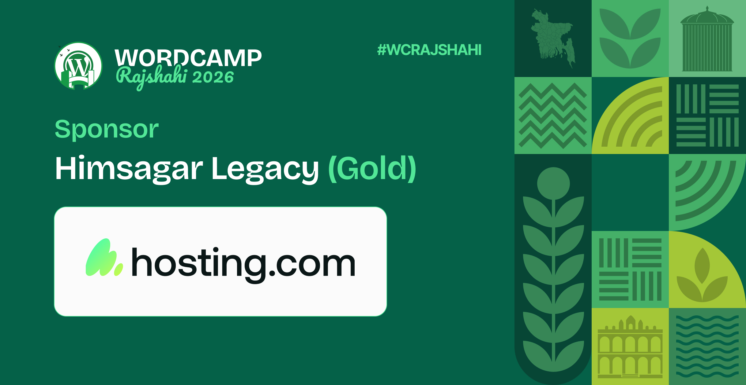 Thank You, Hosting.com – A Proud Himsagar Legacy (Gold) Sponsor of WordCamp Rajshahi 2026