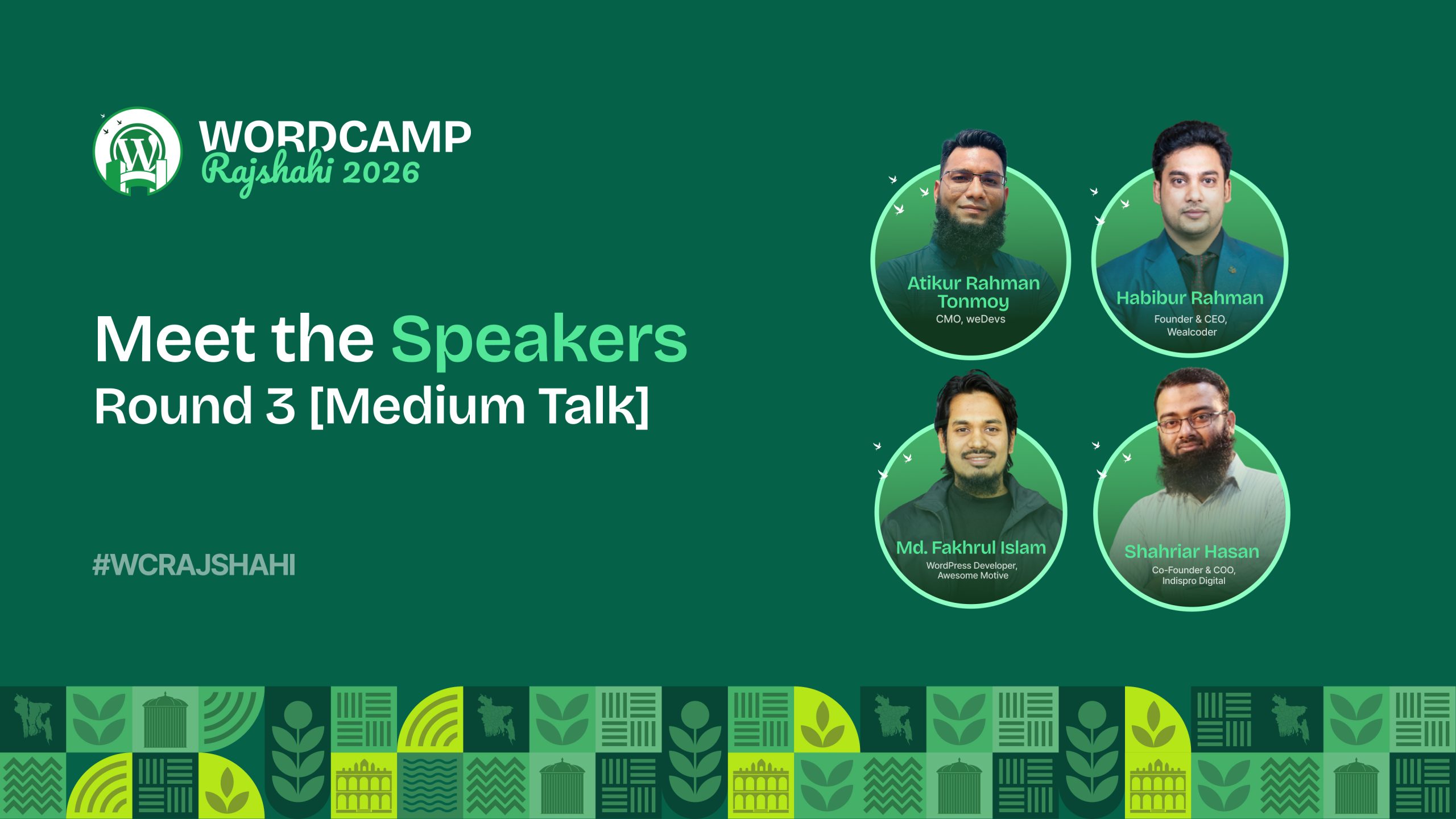 Meet the Speakers of WordCamp Rajshahi 2026: Round 3