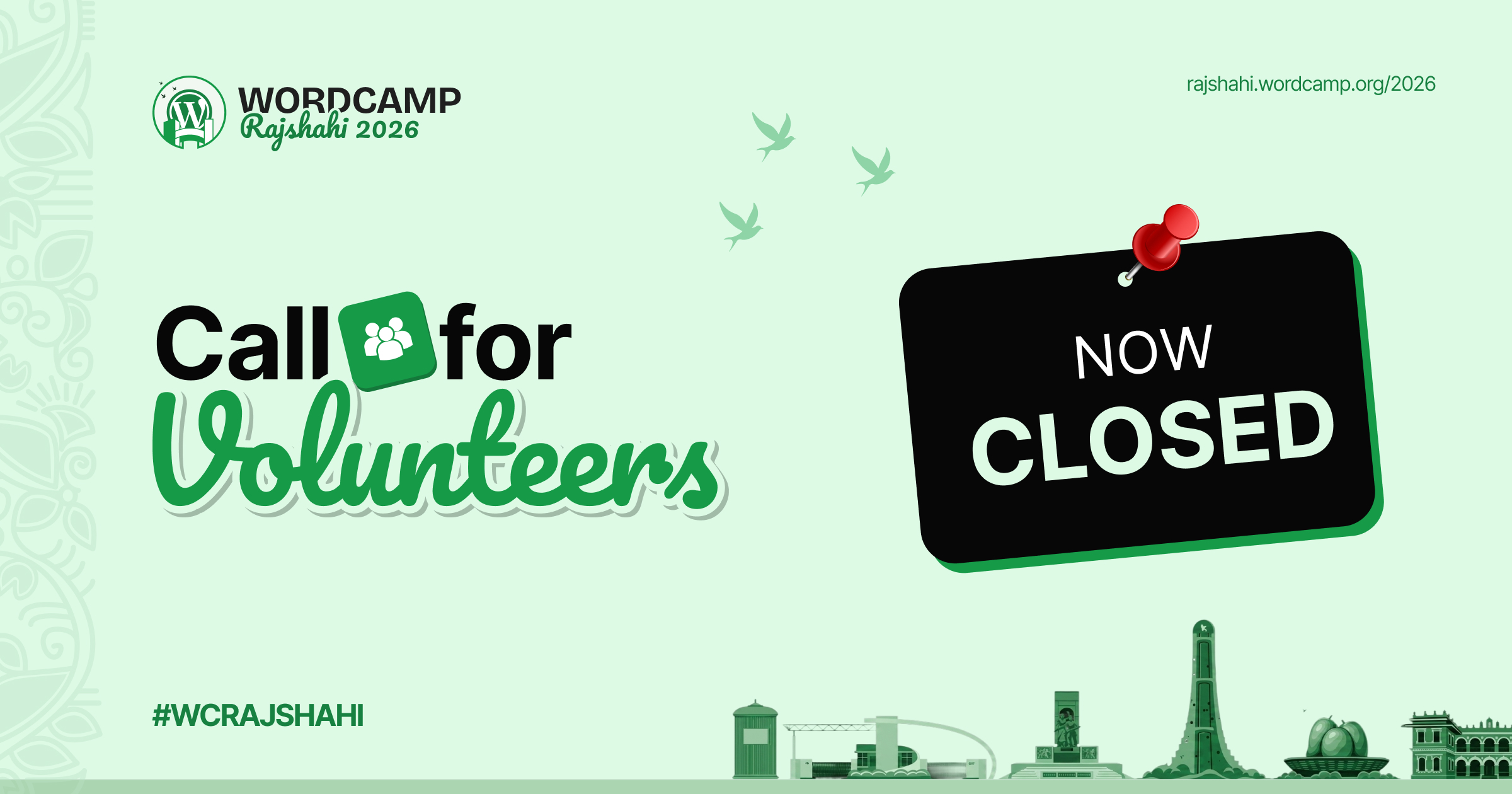 call for volunteer closed